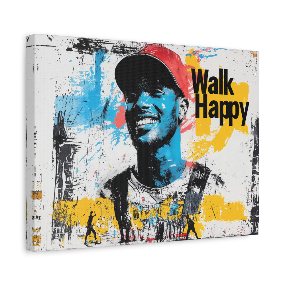 Limited Edition "HE SMILES HAPPY" Canvas Art by ['SŌLE] – Walk Happy Series (5 Sizes)
