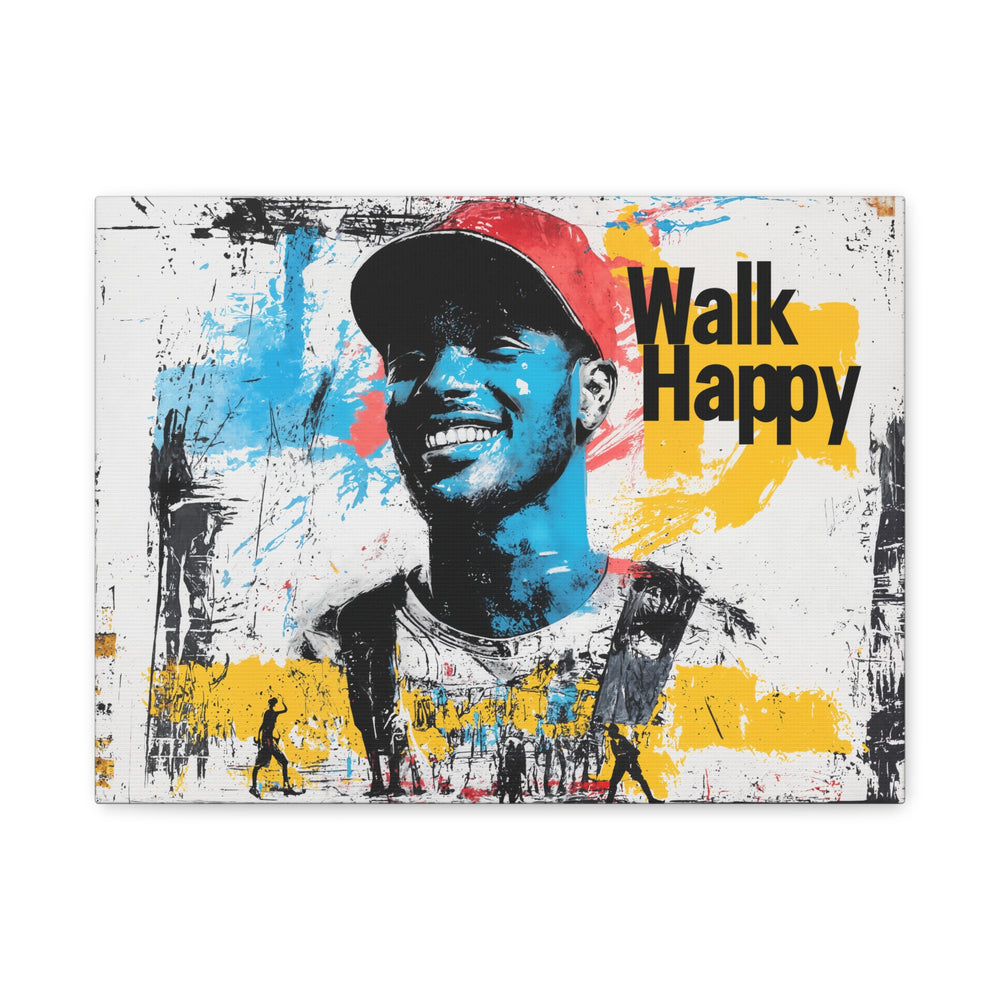 Limited Edition "HE SMILES HAPPY" Canvas Art by ['SŌLE] – Walk Happy Series (5 Sizes)